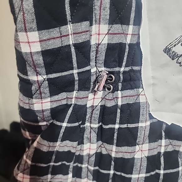 Upcycled Black & White Plaid Vest – Size Large – Harley Davidson Patch - Picture 7 of 8